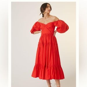 Atsu Off-The-Shoulder Poplin Midi Dress